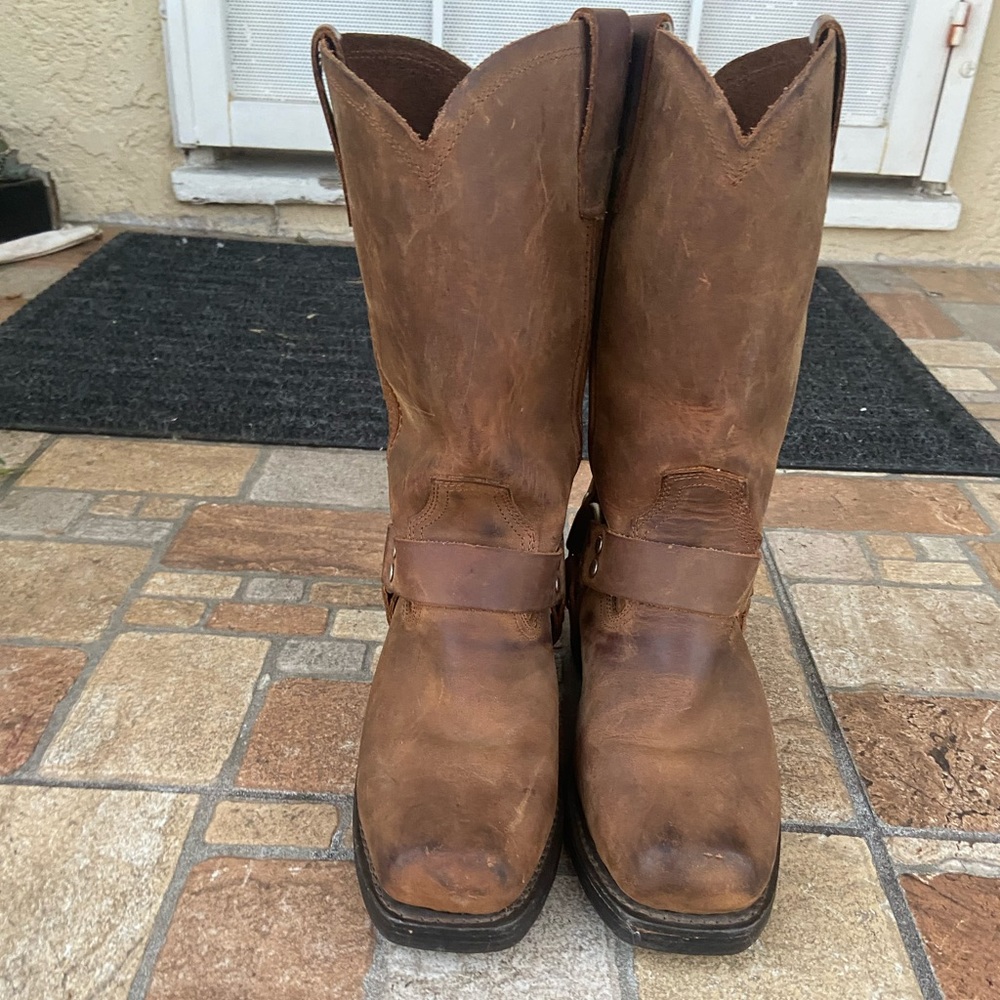 BROTHERS & SONS MEN'S PULL ON MOTORCYCLE BOOTS - SQUARE TOE
